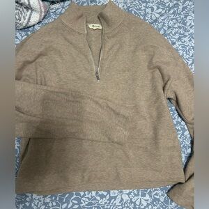 Madewell Women's Brown Zip-Up Sweater